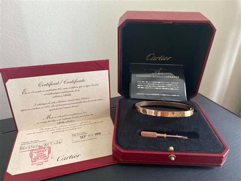 cartier love bracelet certificate